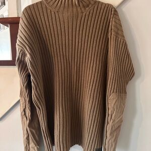 American Eagle Outfitters Ribbed Brown Turtleneck Sweater